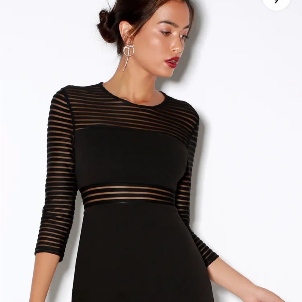 Lulu’s Perfect Black Mesh Bodycon Dress